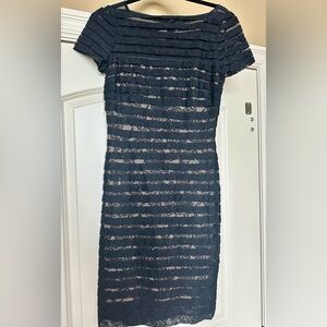 Adrianna Papell Black Lace Overlay Dress